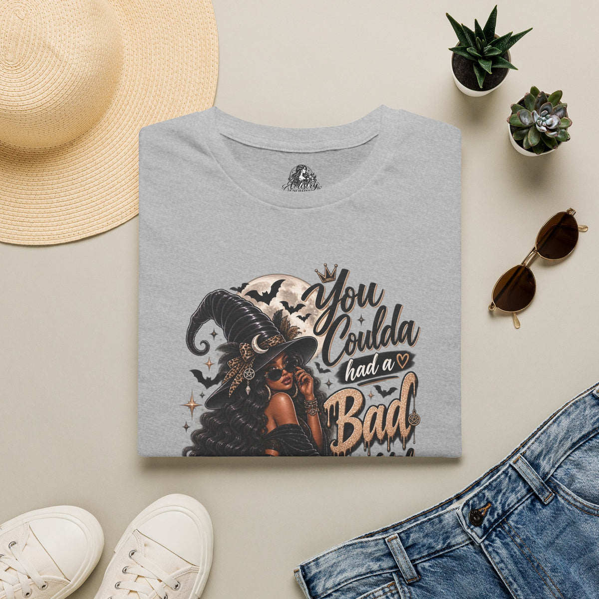Bad Witch Halloween | Glam Ghost Design | Unisex Softstyle T-Shirt