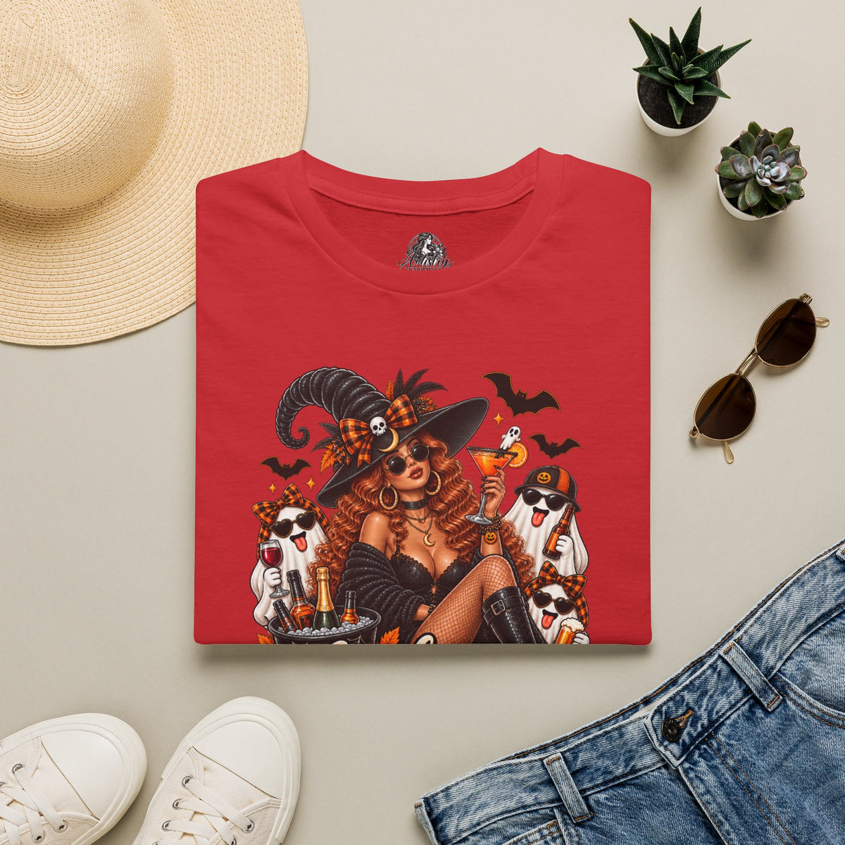 Here for the Boos Halloween | Glam Ghost Design | Unisex Softstyle T-Shirt
