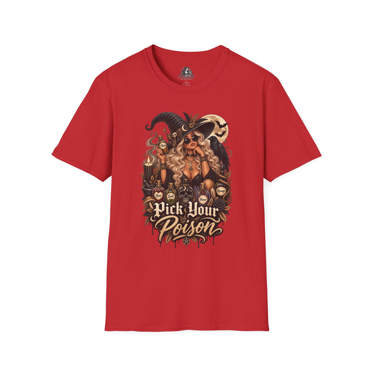 Pick Your Poison Halloween | Glam Ghost Design | Unisex Softstyle T-Shirt