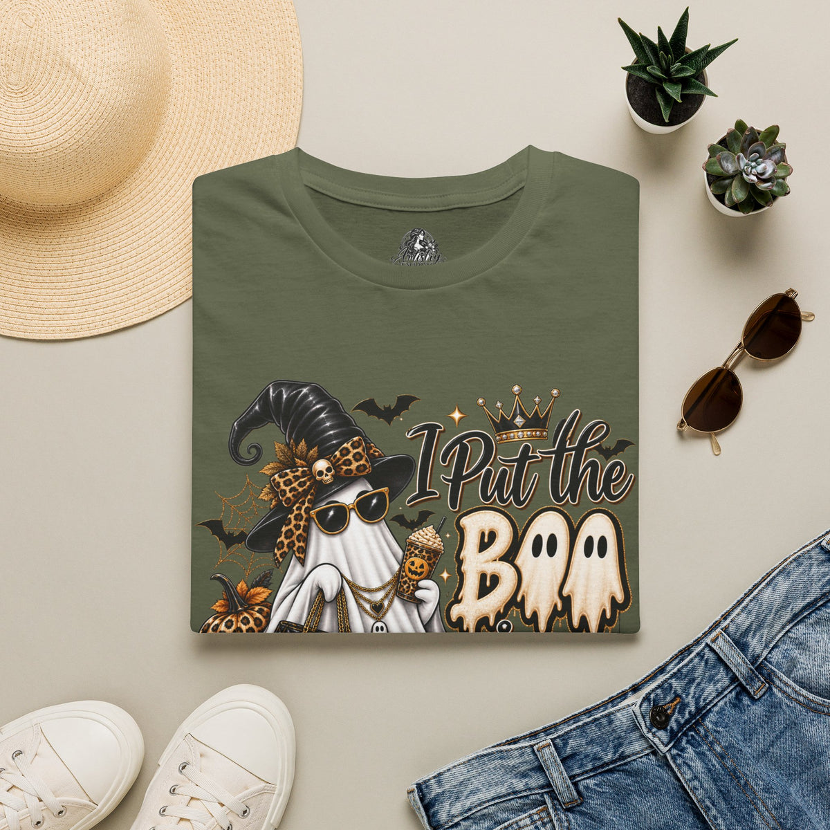 Boo in Boujee Halloween | Glam Ghost Design | Unisex Softstyle T-Shirt