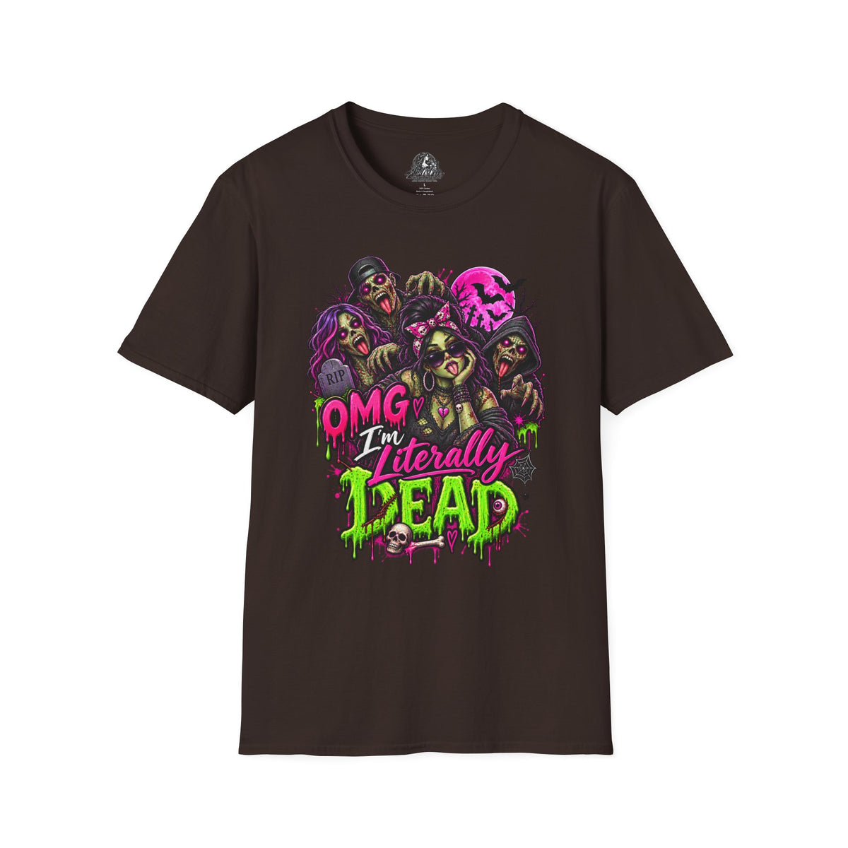 Literally Dead Halloween | Glam Ghost Design | Unisex Softstyle T-Shirt