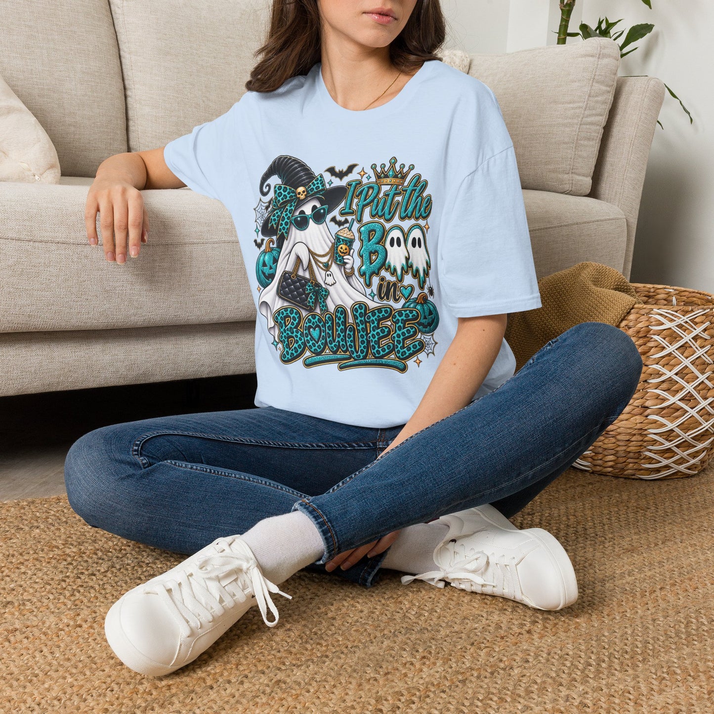 Boo in Boujee Halloween | Glam Ghost Design | Unisex Softstyle T-Shirt