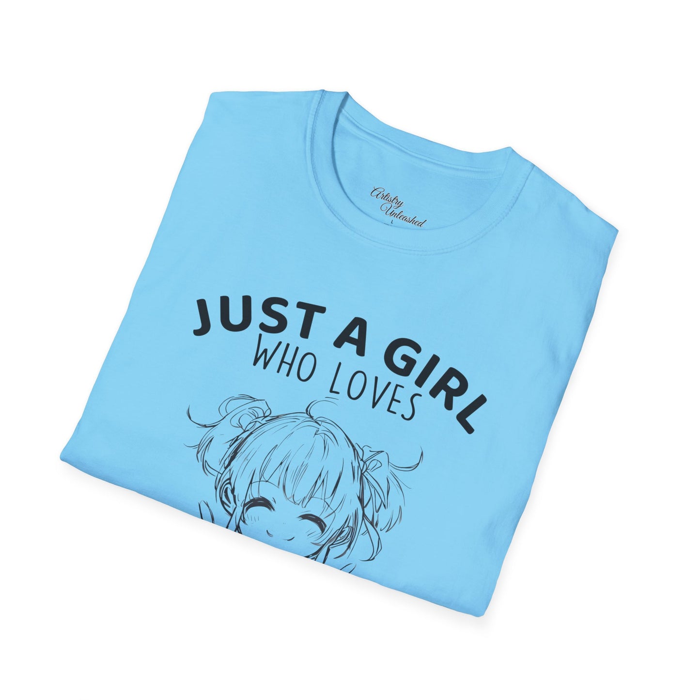 Girl Who Loves Anime White Unisex Softstyle T-Shirt