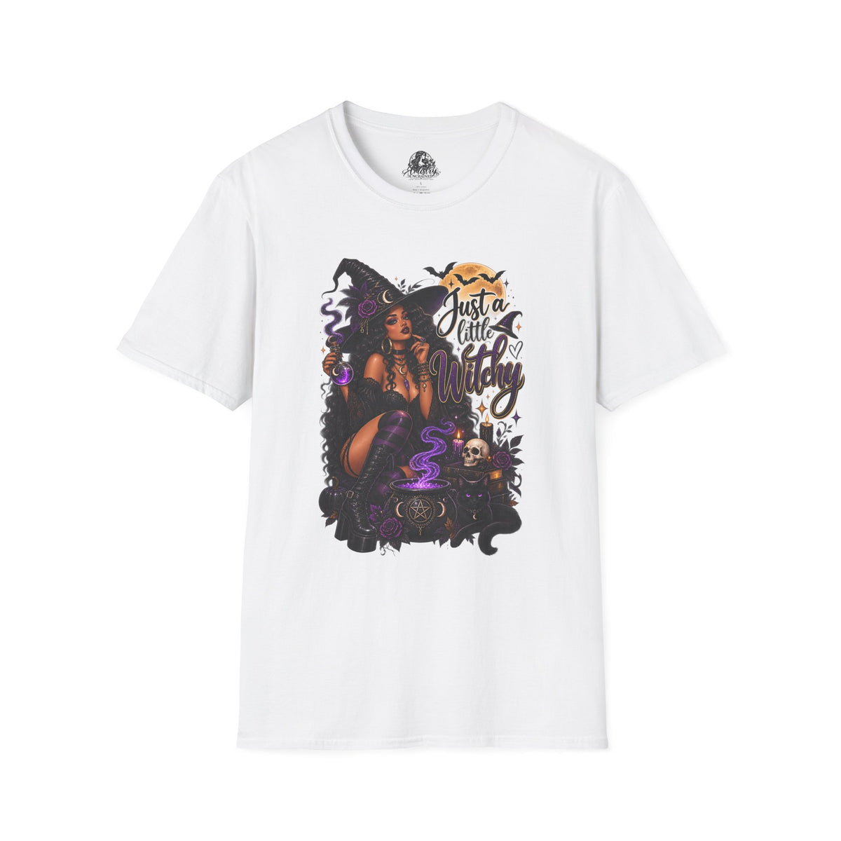 A Little Witchy Halloween | Glam Ghost Design | Unisex Softstyle T-Shirt