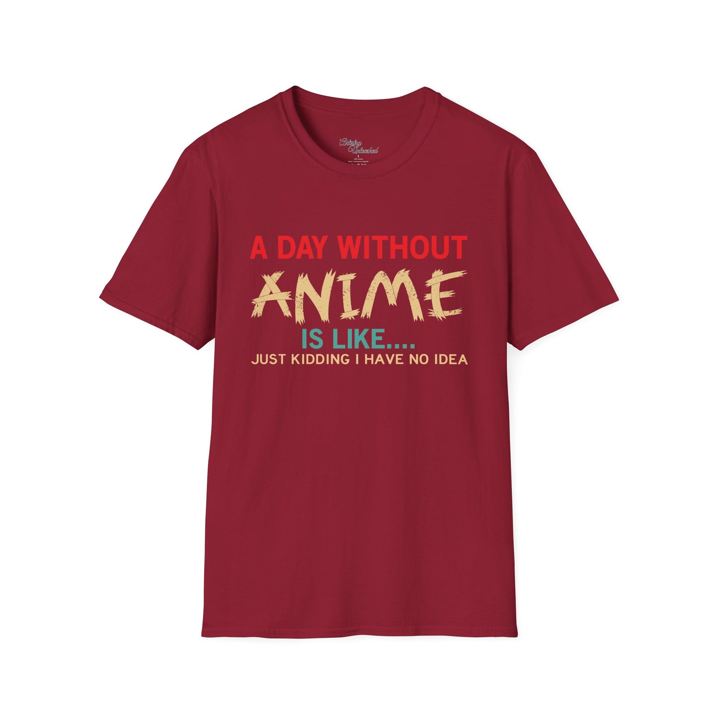 Day Without Anime White Unisex Softstyle T-Shirt