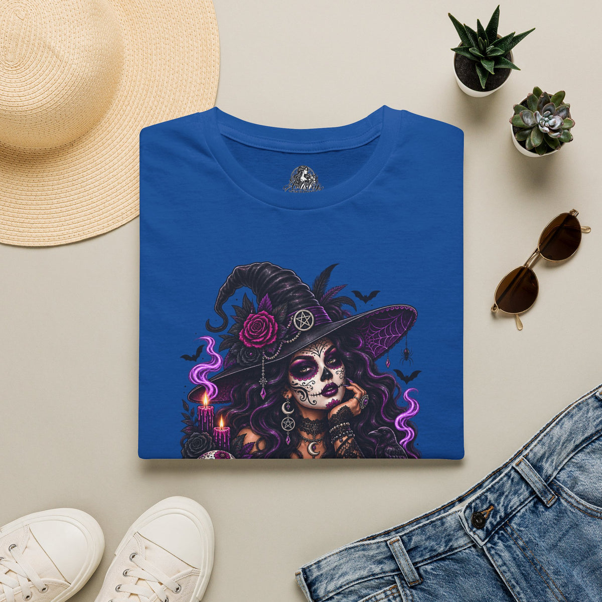 Resting Witch Face Halloween | Glam Ghost Design | Unisex Softstyle T-Shirt