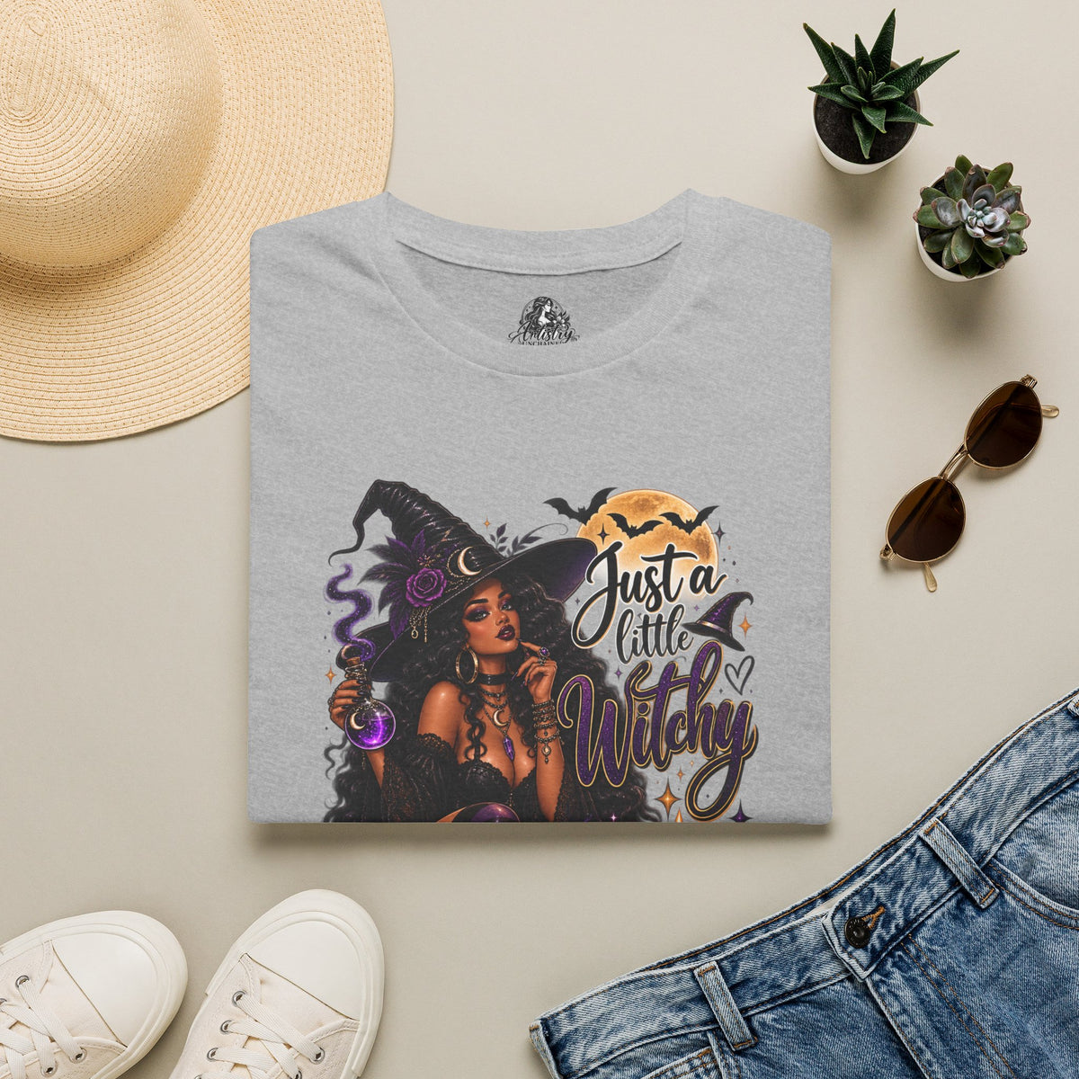 A Little Witchy Halloween | Glam Ghost Design | Unisex Softstyle T-Shirt