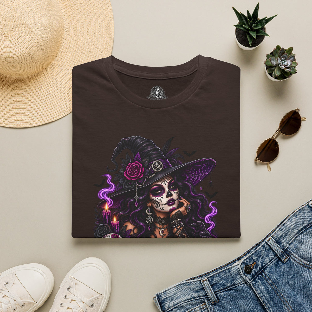 Resting Witch Face Halloween | Glam Ghost Design | Unisex Softstyle T-Shirt