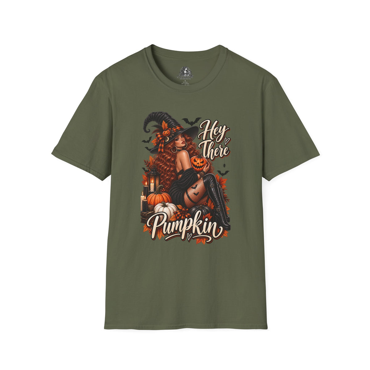 Hey There Pumpkin Halloween | Glam Ghost Design | Unisex Softstyle T-Shirt