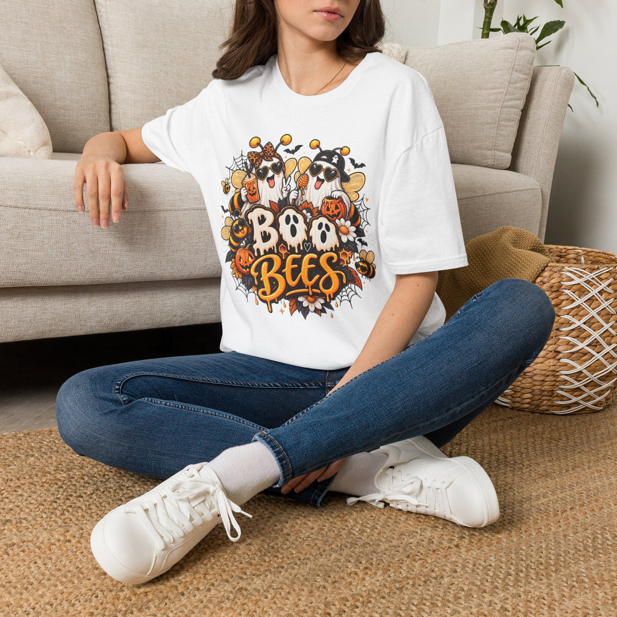 Boo Bees Halloween | Glam Ghost Design | Unisex Softstyle T-Shirt