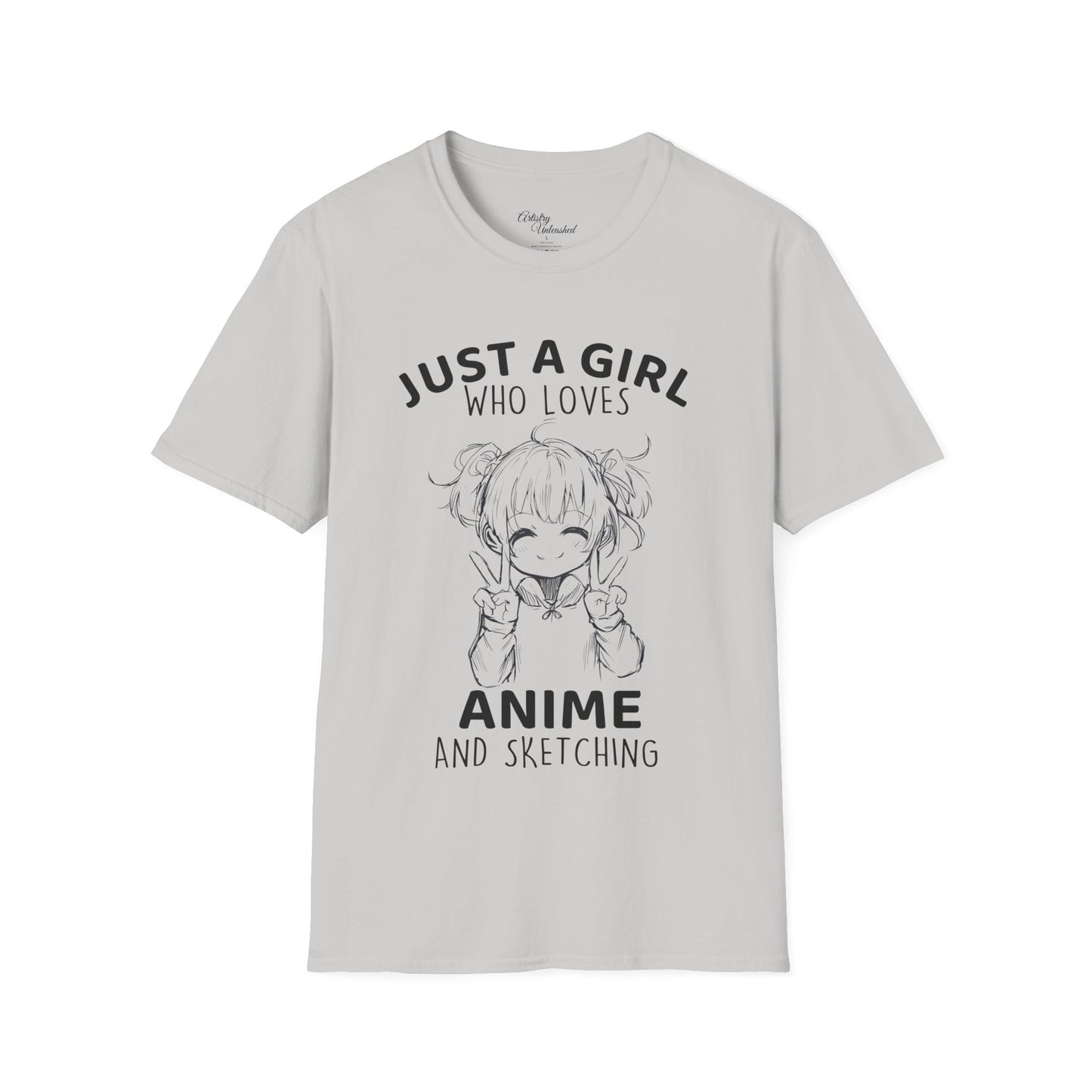 Girl Who Loves Anime White Unisex Softstyle T-Shirt