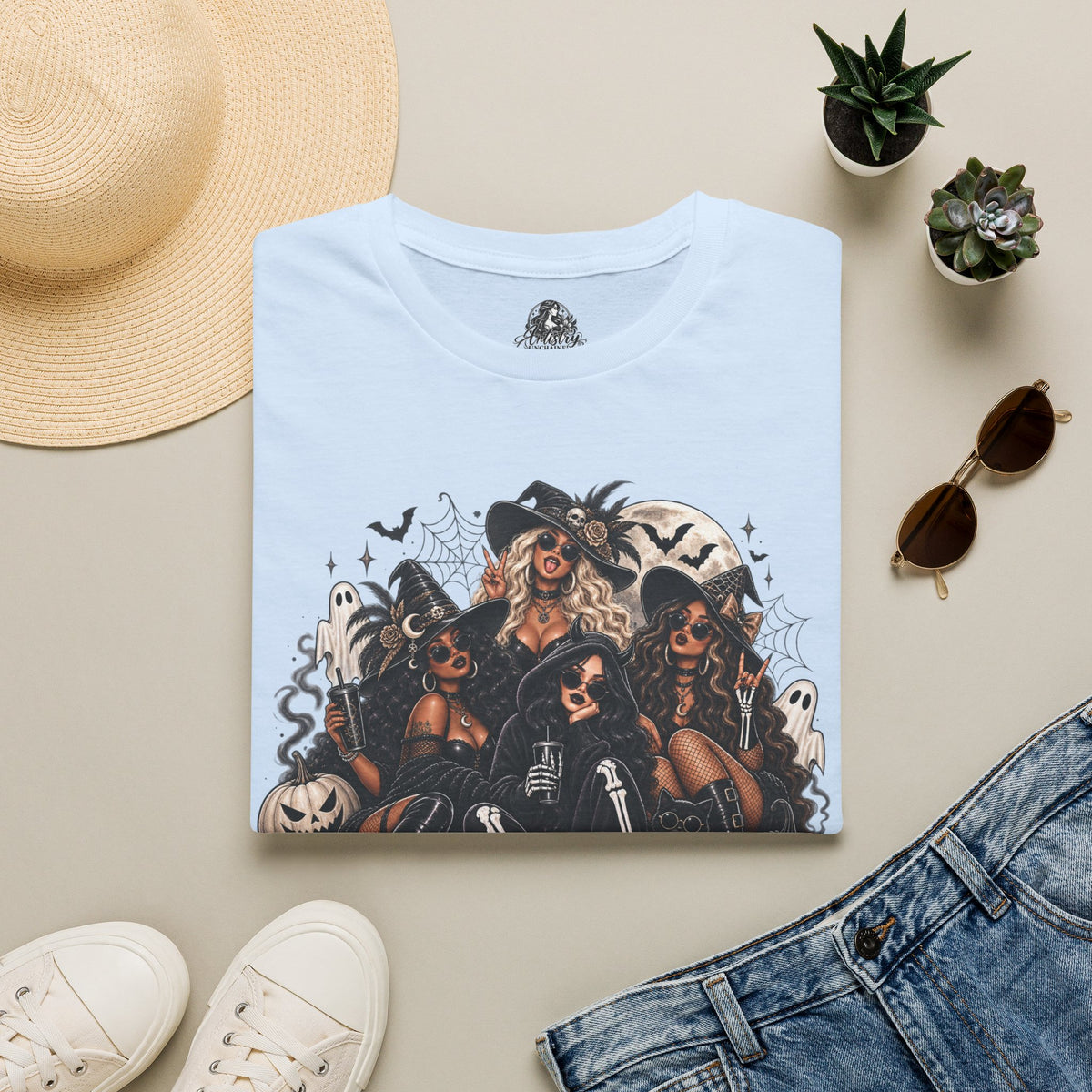 Ghoul Friends Halloween | Glam Ghost Design | Unisex Softstyle T-Shirt