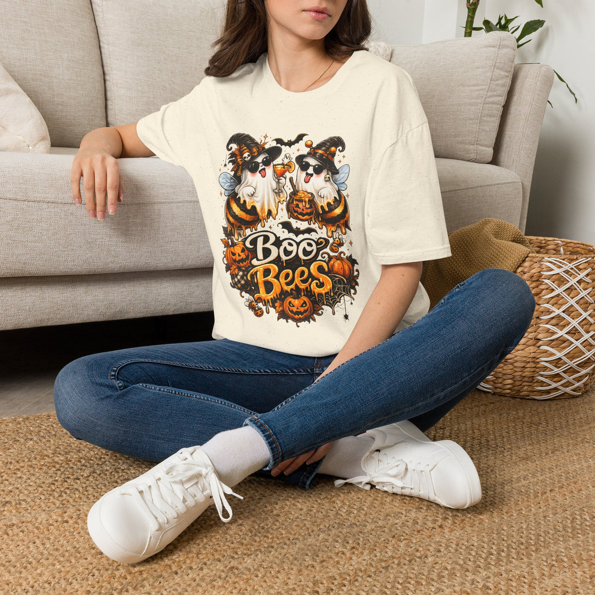 Boo Bees Halloween | Glam Ghost Design | Unisex Softstyle T-Shirt