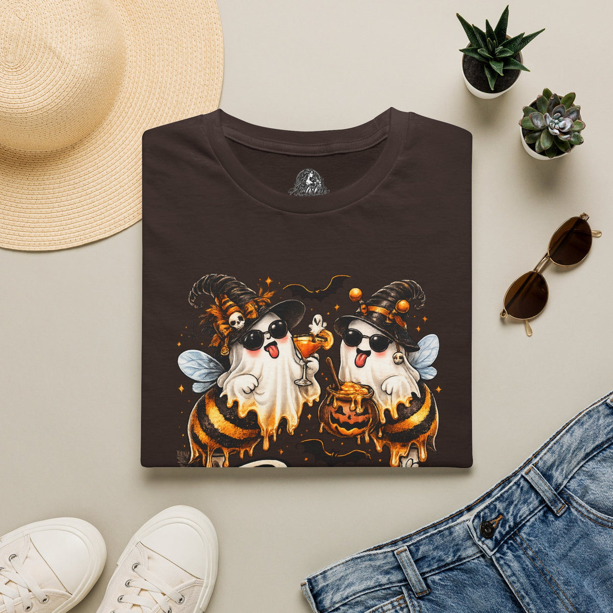 Boo Bees Halloween | Glam Ghost Design | Unisex Softstyle T-Shirt