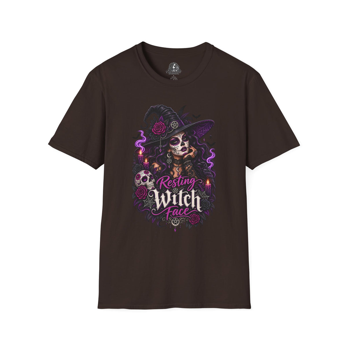 Resting Witch Face Halloween | Glam Ghost Design | Unisex Softstyle T-Shirt