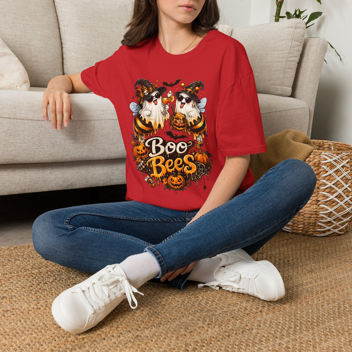 Boo Bees Halloween | Glam Ghost Design | Unisex Softstyle T-Shirt
