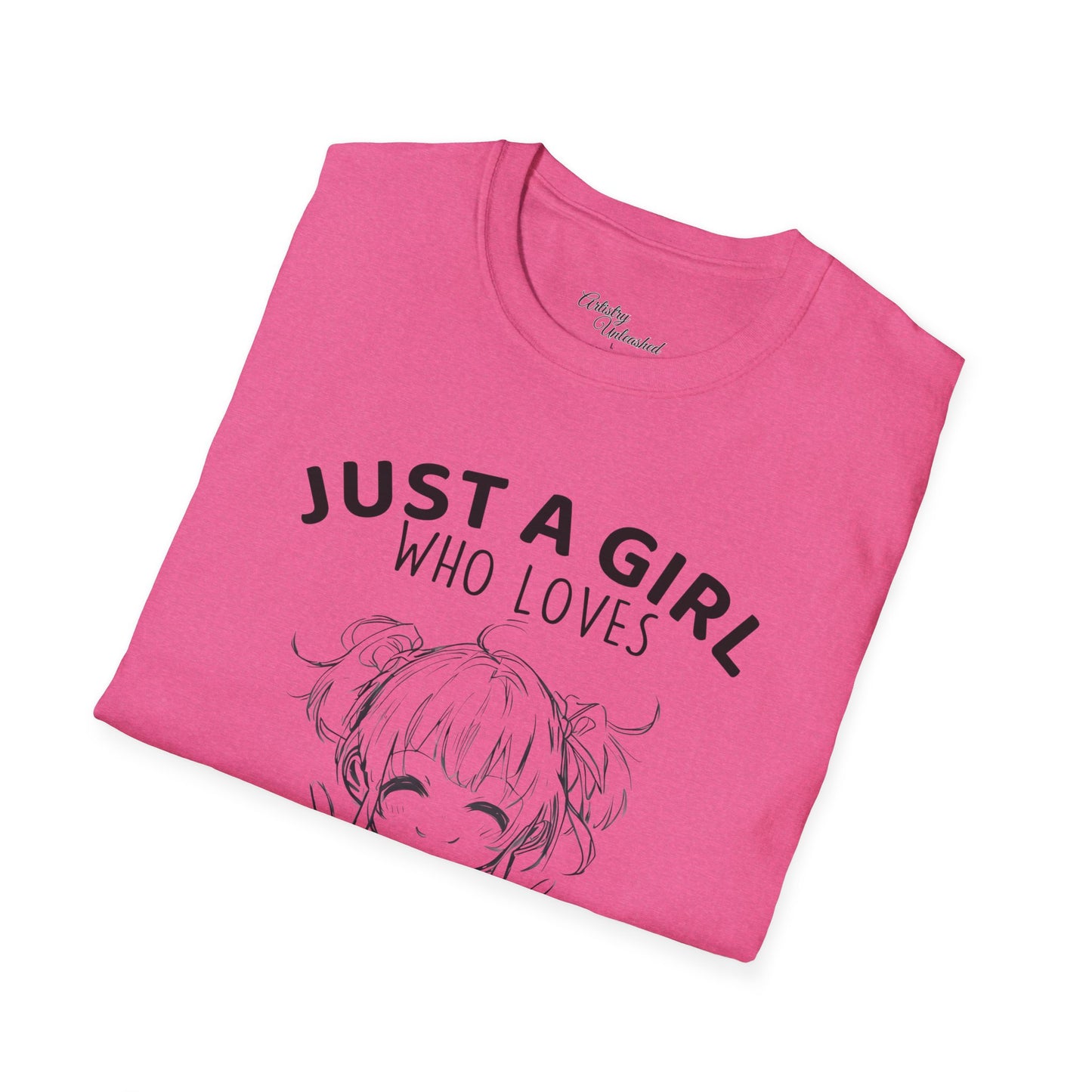 Girl Who Loves Anime White Unisex Softstyle T-Shirt