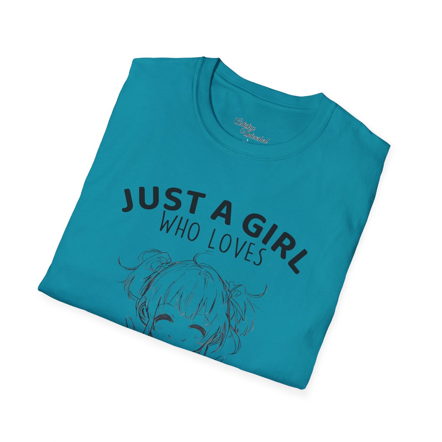 Girl Who Loves Anime White Unisex Softstyle T-Shirt