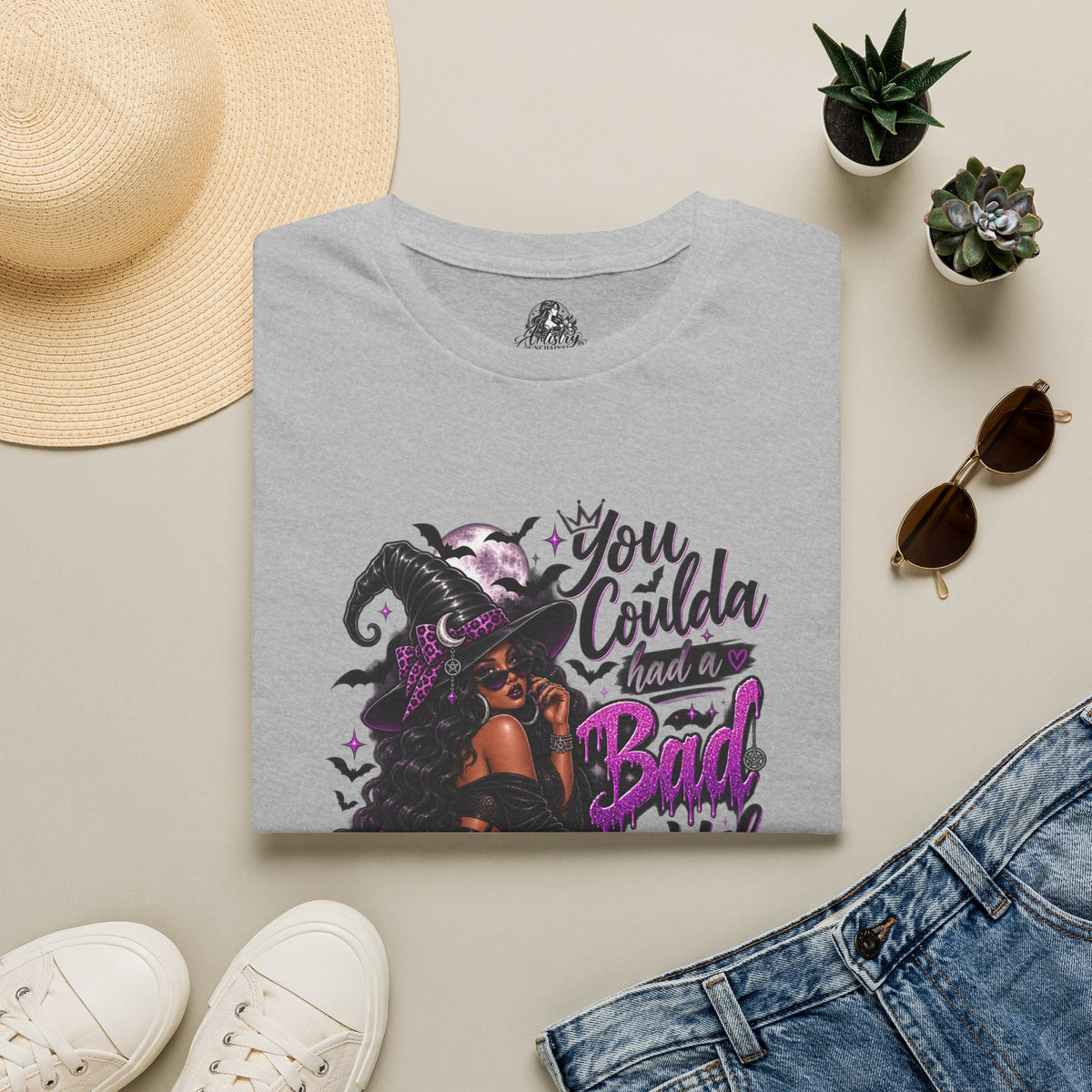 Bad Witch Halloween | Glam Ghost Design | Unisex Softstyle T-Shirt