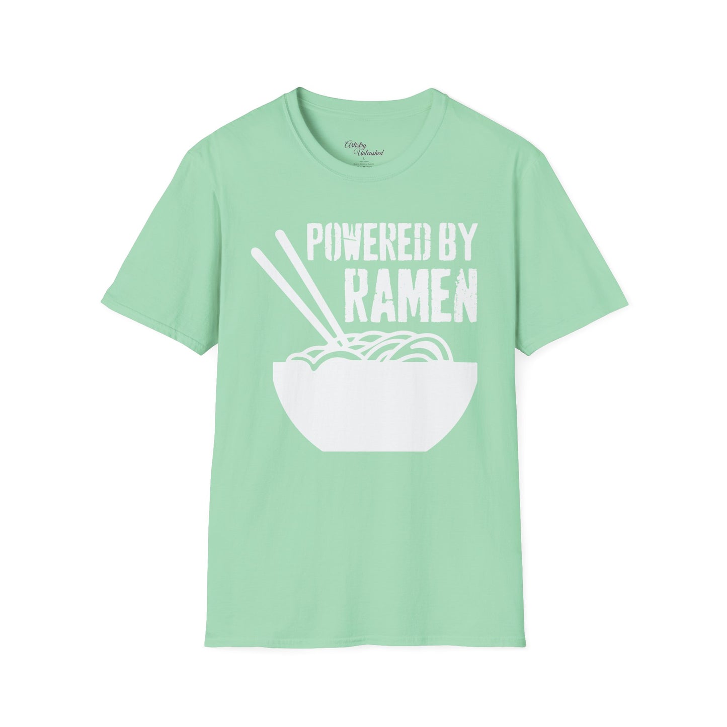 Powered by Ramen White Unisex Softstyle T-Shirt