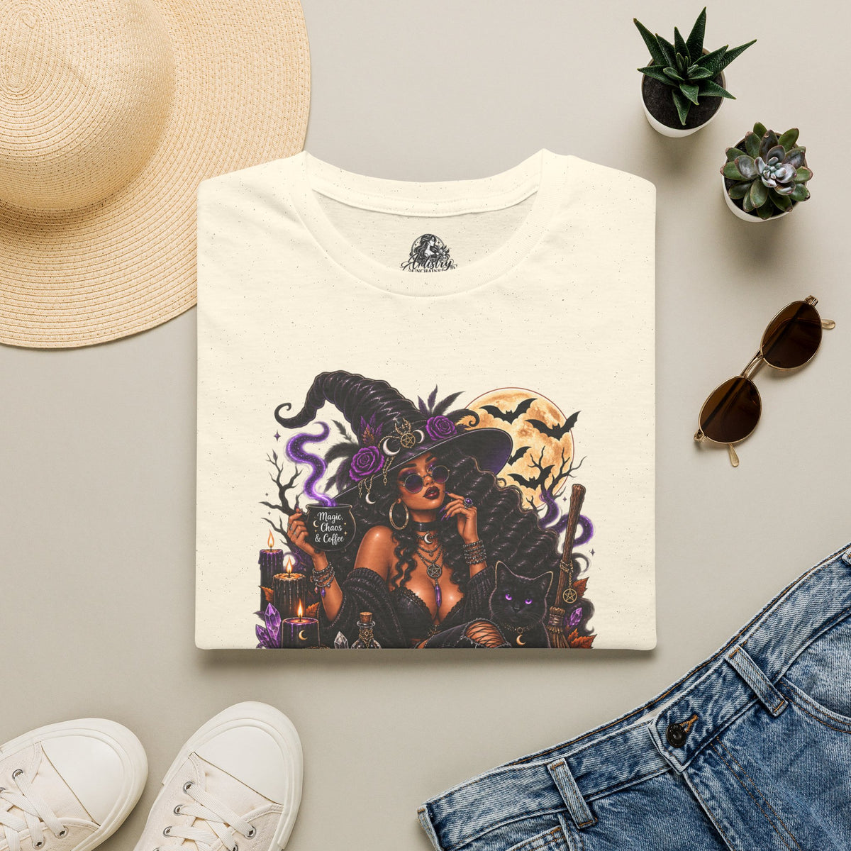 Witchy Mama Halloween | Glam Ghost Design | Unisex Softstyle T-Shirt