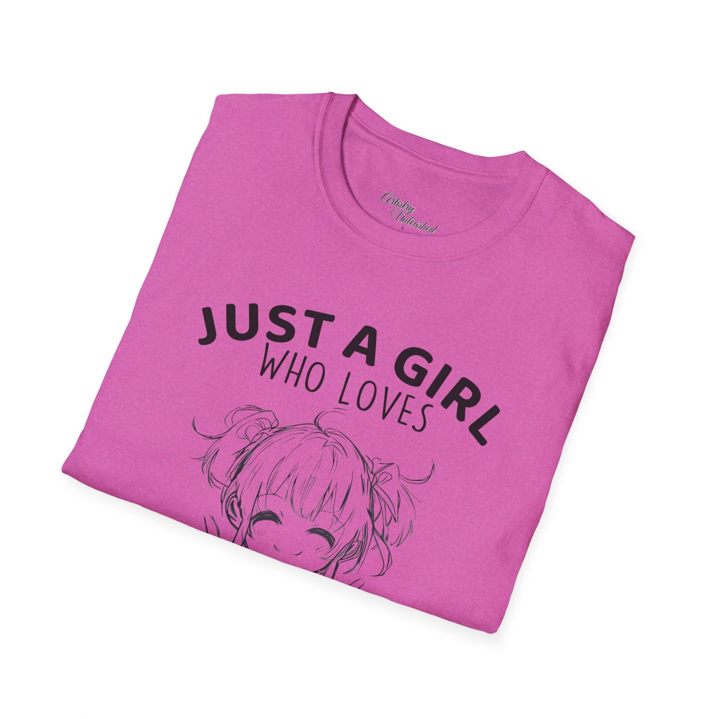 Girl Who Loves Anime White Unisex Softstyle T-Shirt