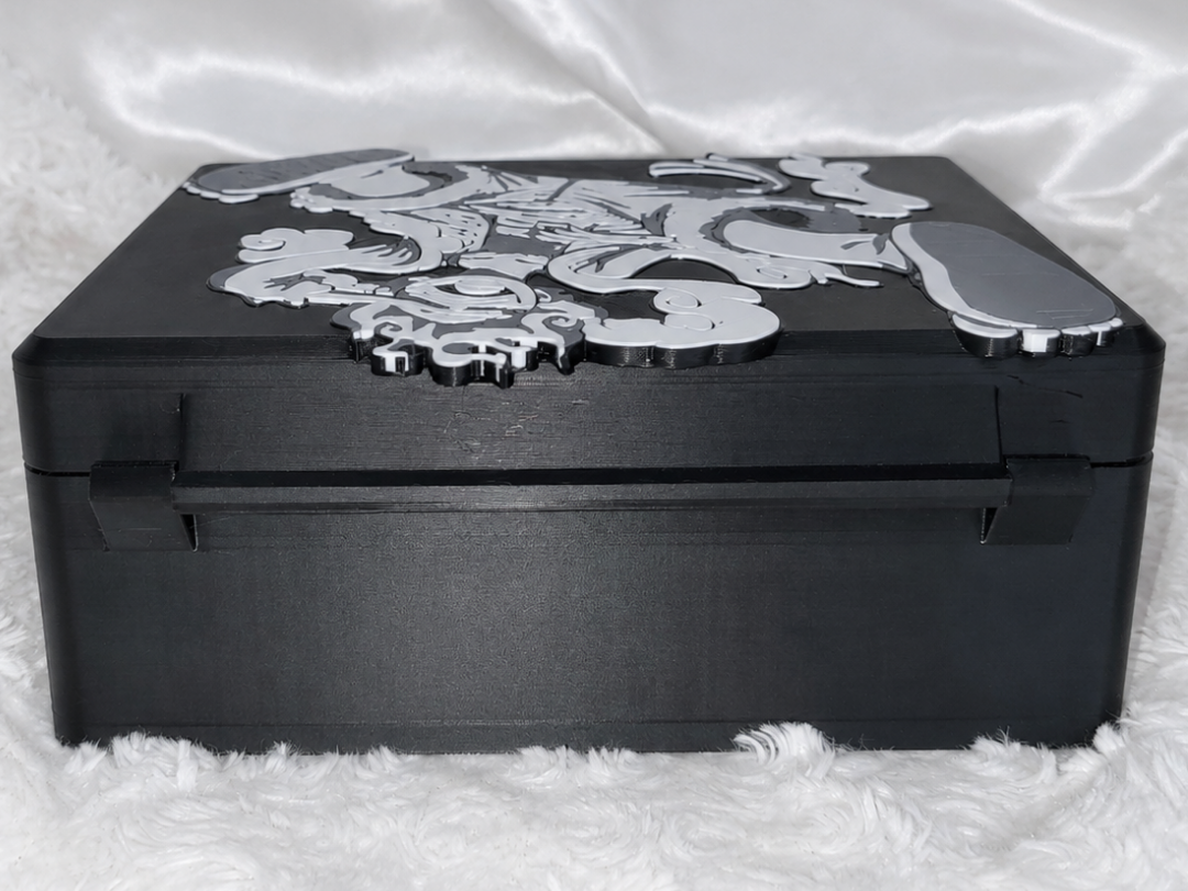 Anime Stash Box with Tray & Jar, 3D Printed Multi Use Storage Box, 7x5 Organizer, One Piece Inspired Gift, Rolling Accessories Box