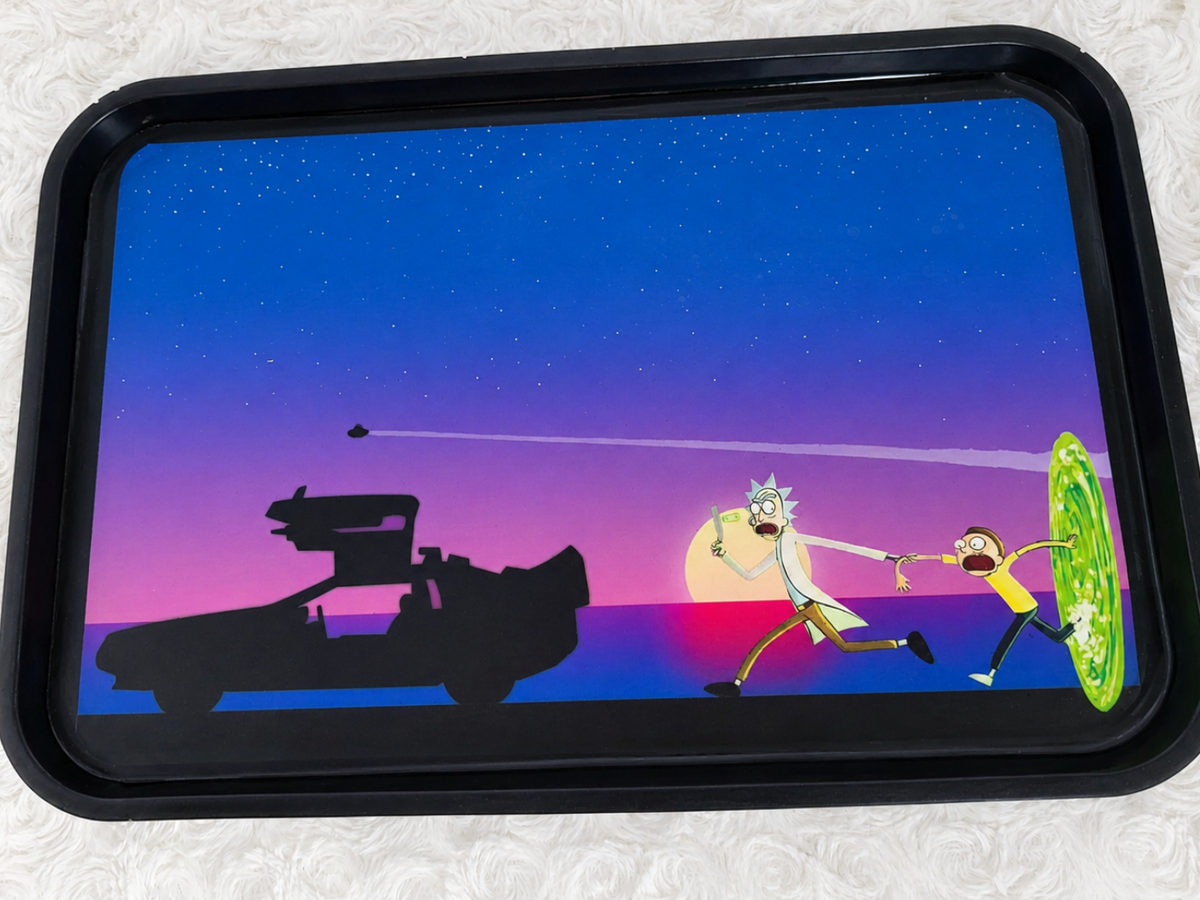 Retro Sci-Fi Sunset Resin Tray | Handmade Catchall Tray | Sunset Vanity Organizer | Pop Culture Inspired Home Décor | 10" x 6" (Copy)