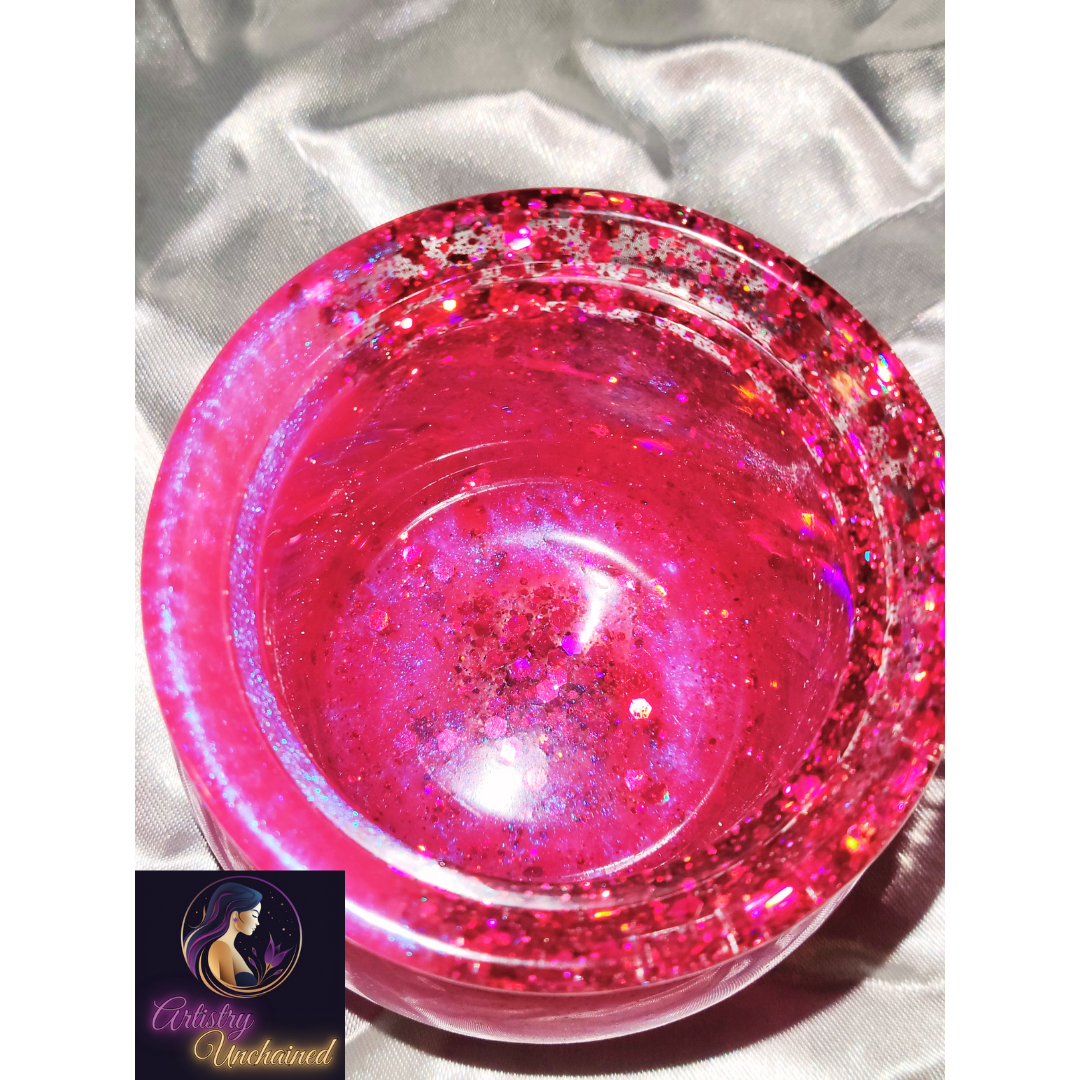 Holographic Pink Trinket Tray Set