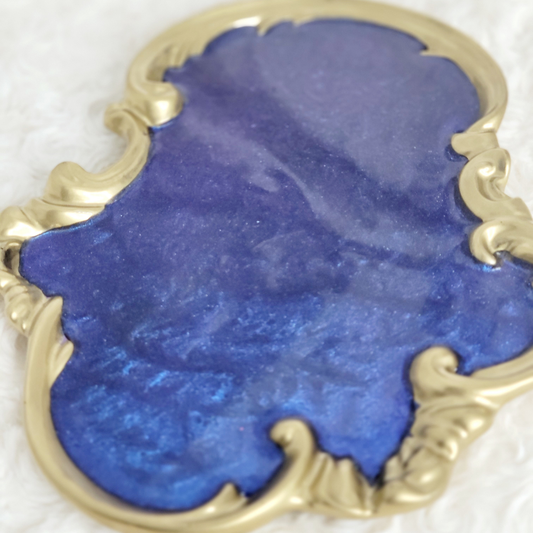 Vintage Blue and Gold Trinket Tray