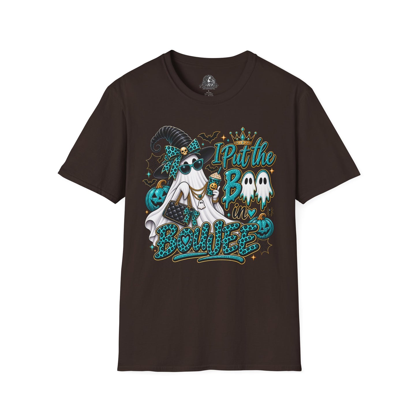 Boo in Boujee Halloween | Glam Ghost Design | Unisex Softstyle T-Shirt