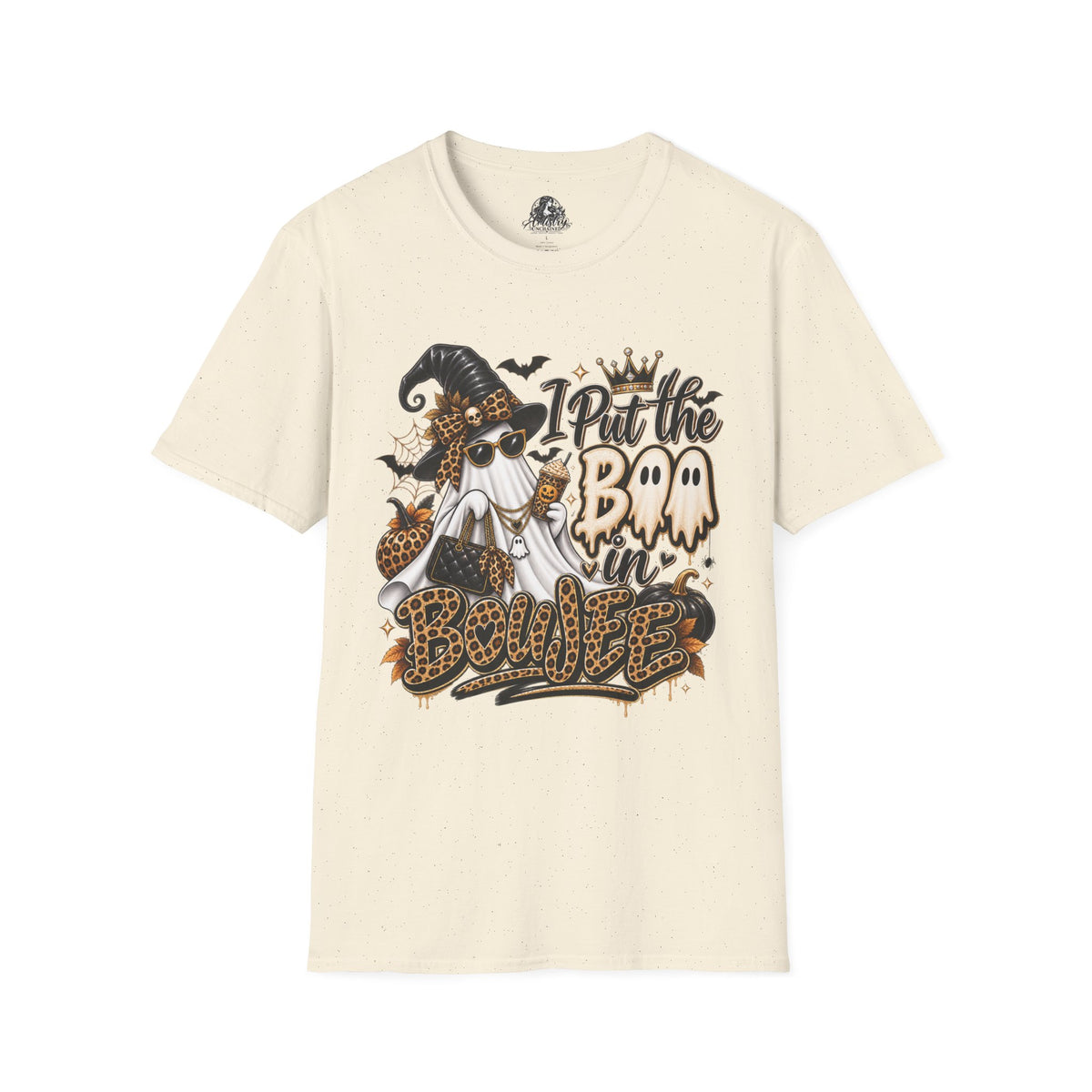 Boo in Boujee Halloween | Glam Ghost Design | Unisex Softstyle T-Shirt