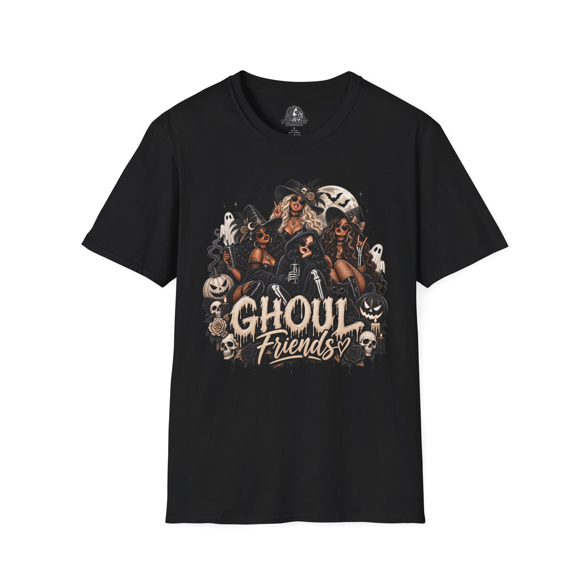 Ghoul Friends Halloween | Glam Ghost Design | Unisex Softstyle T-Shirt