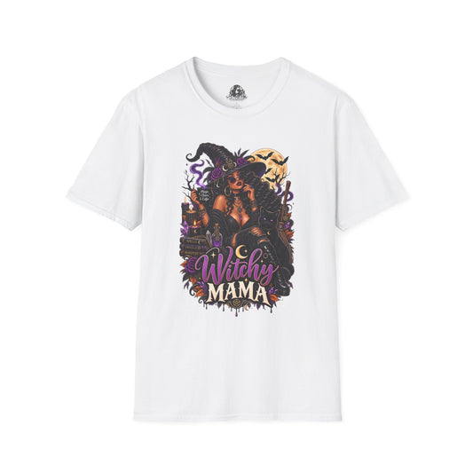 Witchy Mama Halloween | Glam Ghost Design | Unisex Softstyle T-Shirt