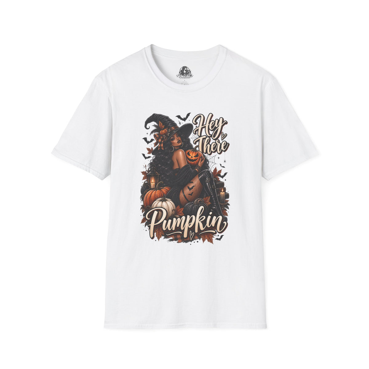 Hey There Pumpkin Halloween | Glam Ghost Design | Unisex Softstyle T-Shirt