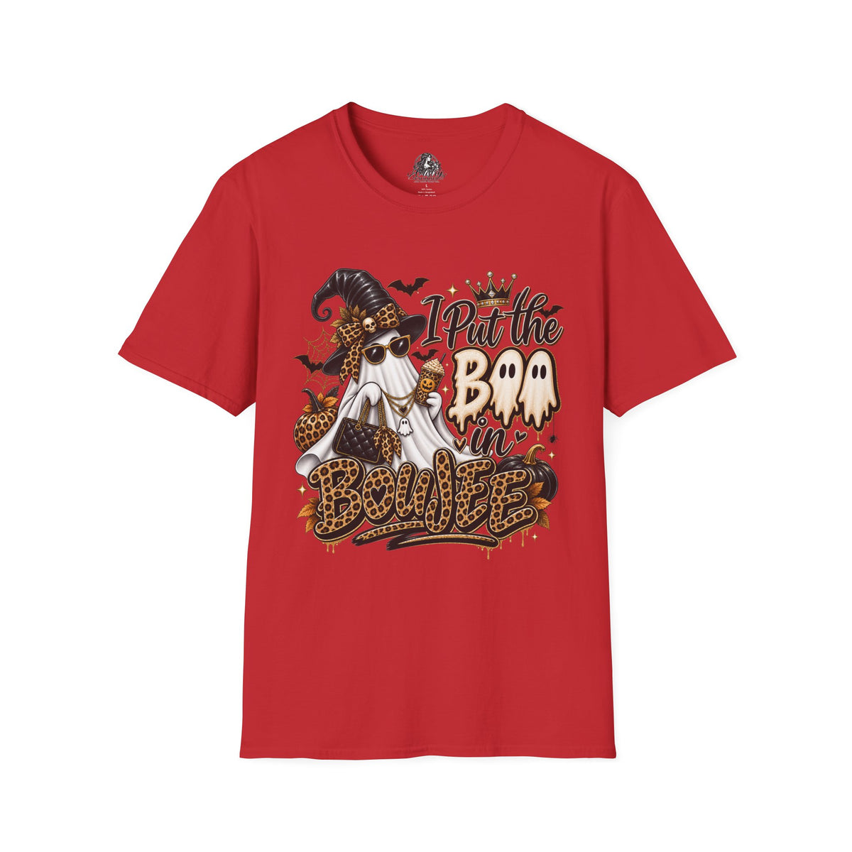 Boo in Boujee Halloween | Glam Ghost Design | Unisex Softstyle T-Shirt