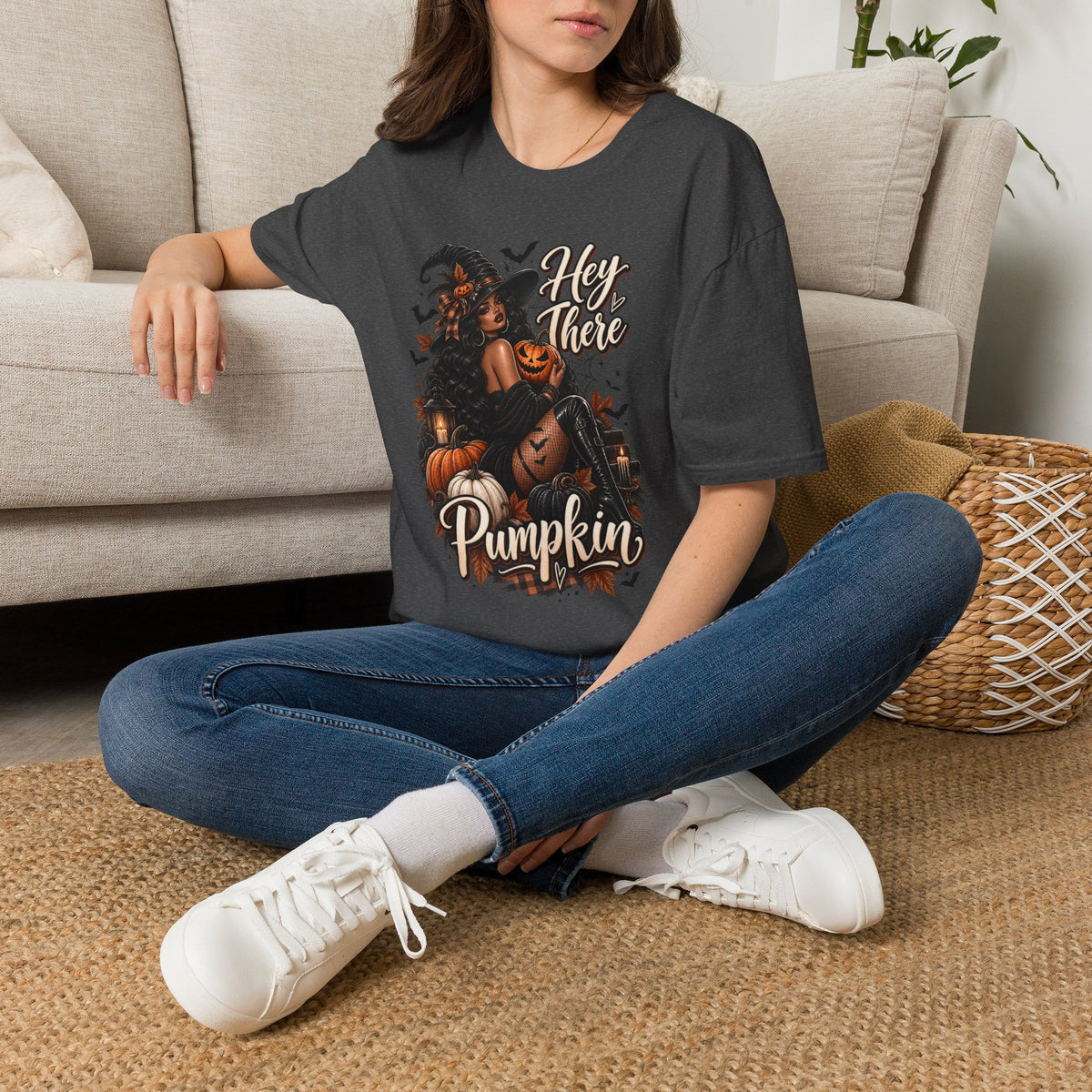 Hey There Pumpkin Halloween | Glam Ghost Design | Unisex Softstyle T-Shirt