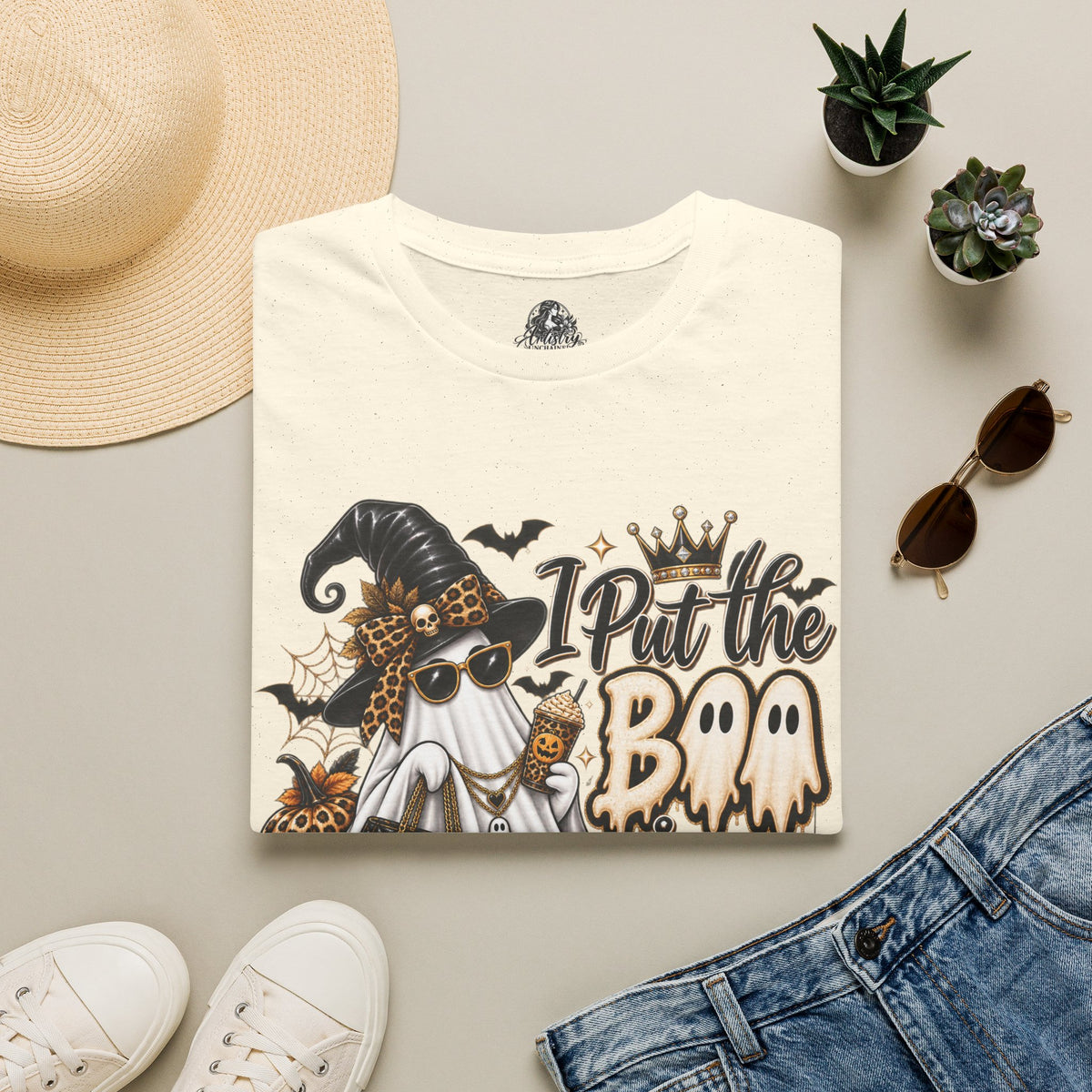 Boo in Boujee Halloween | Glam Ghost Design | Unisex Softstyle T-Shirt