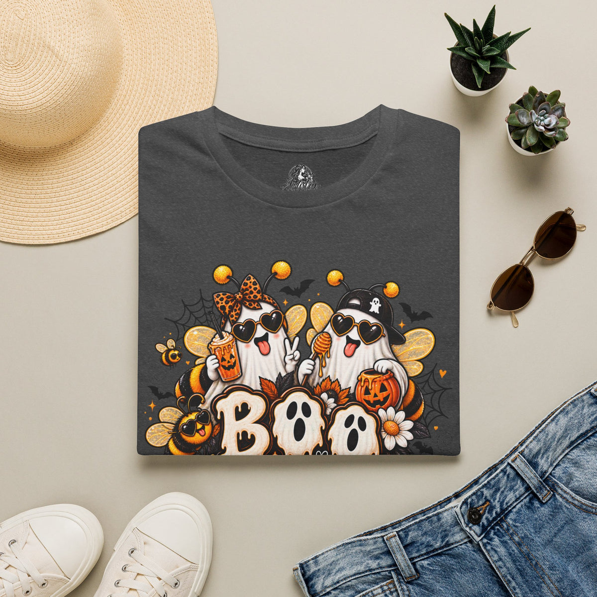 Boo Bees Halloween | Glam Ghost Design | Unisex Softstyle T-Shirt