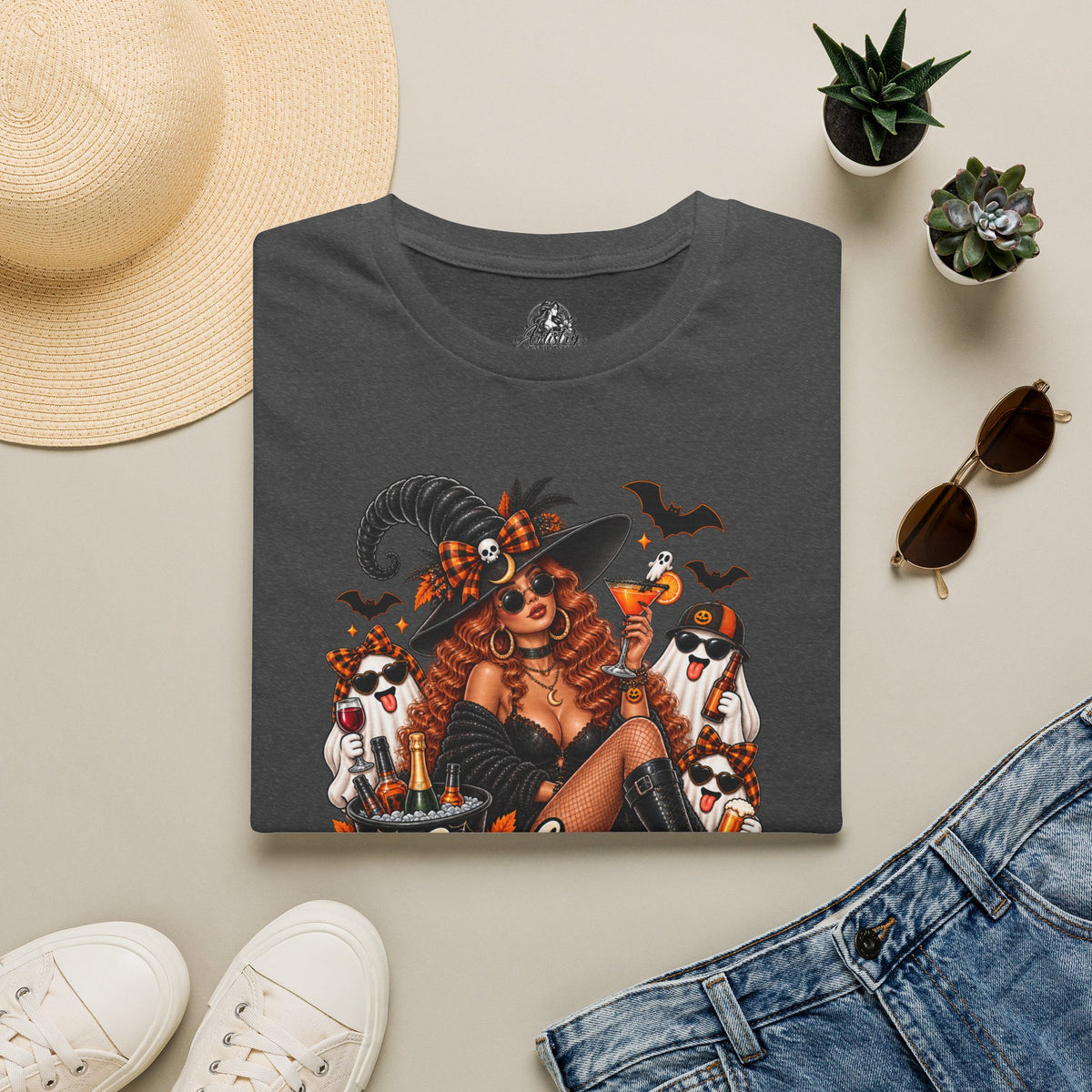 Here for the Boos Halloween | Glam Ghost Design | Unisex Softstyle T-Shirt