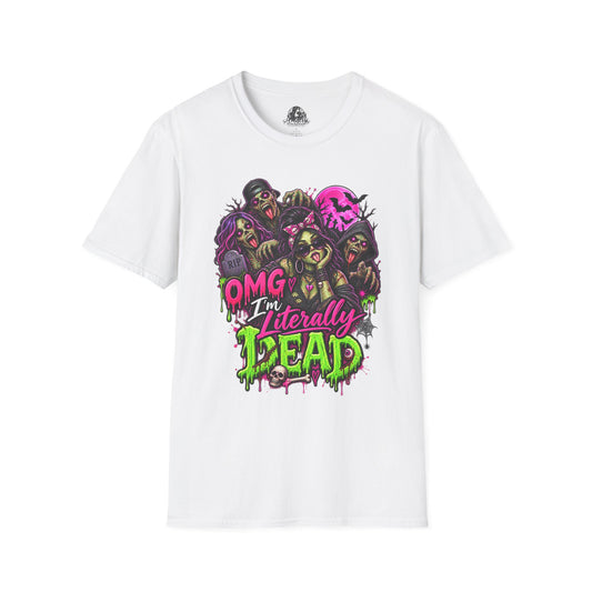 Literally Dead Halloween | Glam Ghost Design | Unisex Softstyle T-Shirt