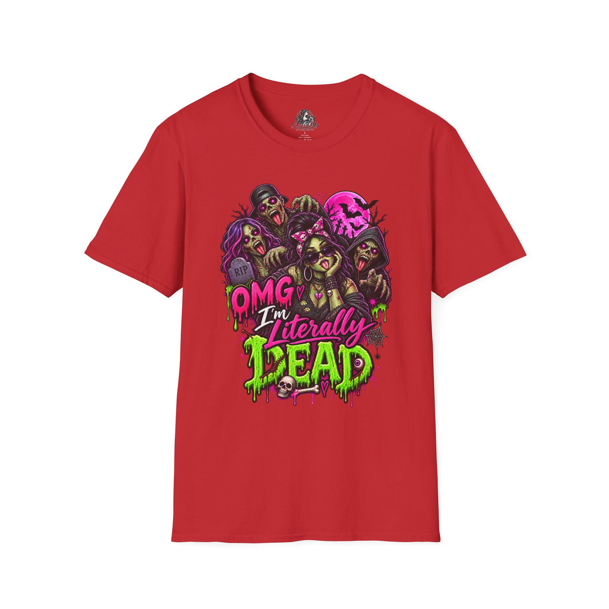 Literally Dead Halloween | Glam Ghost Design | Unisex Softstyle T-Shirt