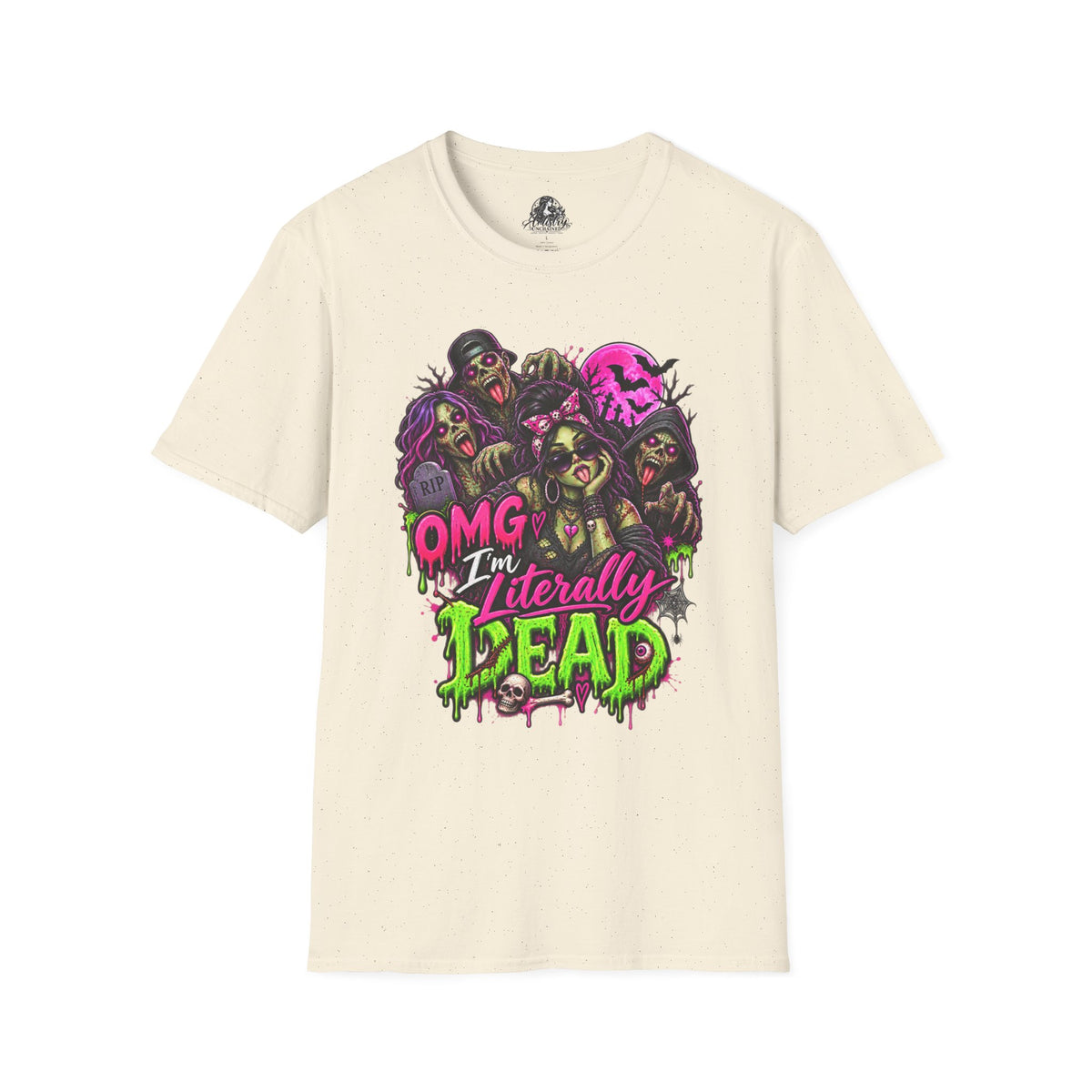 Literally Dead Halloween | Glam Ghost Design | Unisex Softstyle T-Shirt