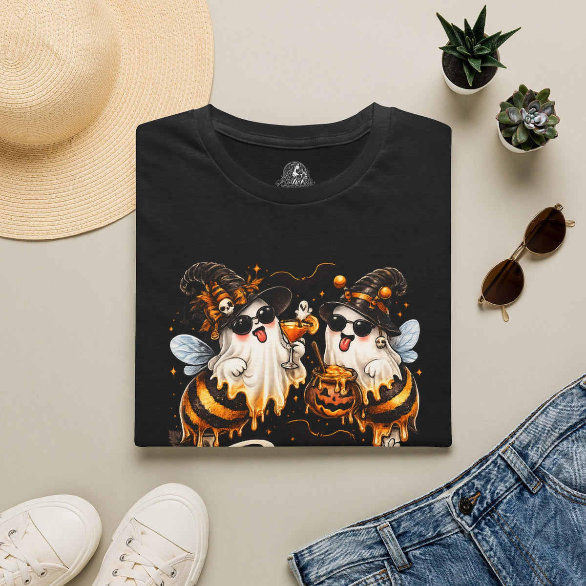 Boo Bees Halloween | Glam Ghost Design | Unisex Softstyle T-Shirt