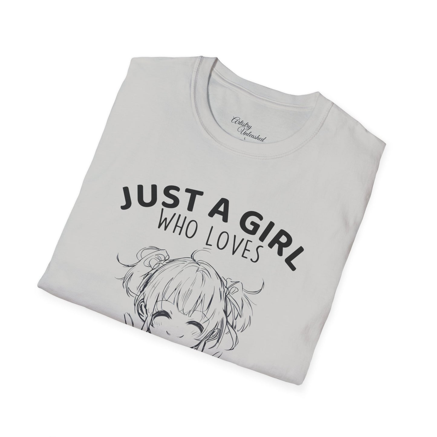 Girl Who Loves Anime White Unisex Softstyle T-Shirt