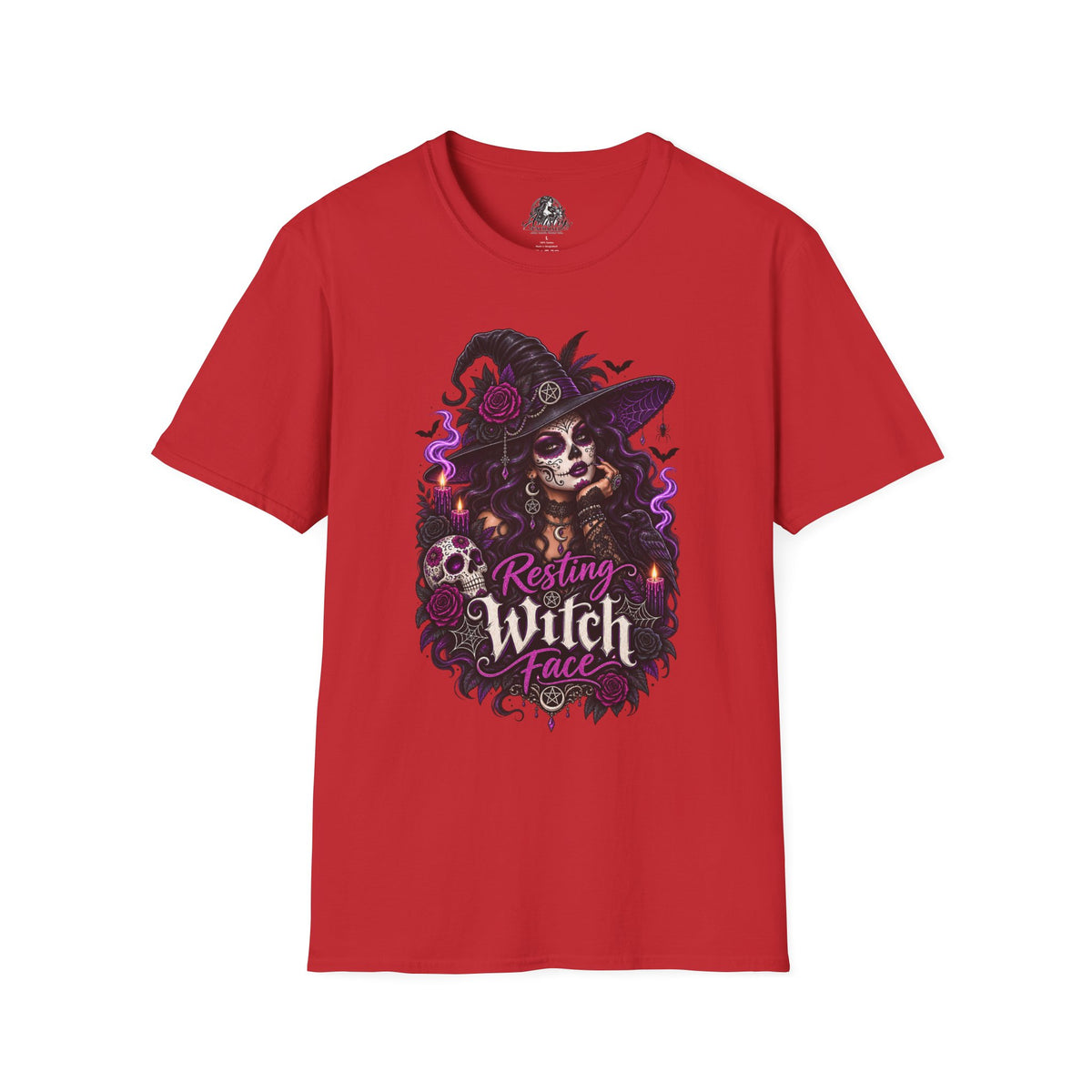 Resting Witch Face Halloween | Glam Ghost Design | Unisex Softstyle T-Shirt