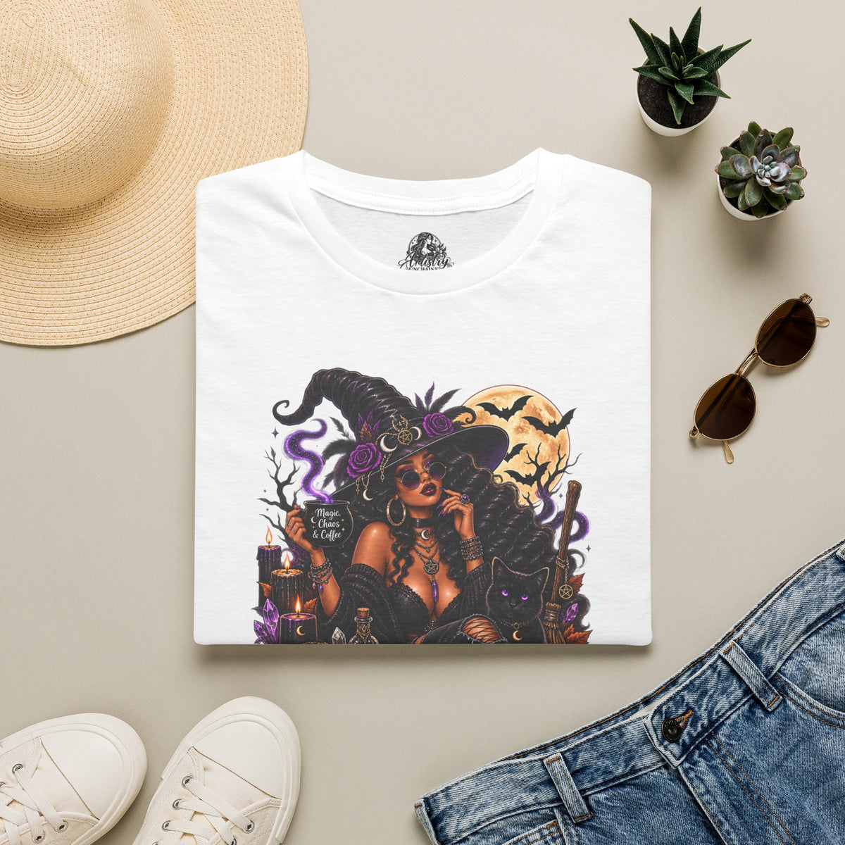 Witchy Mama Halloween | Glam Ghost Design | Unisex Softstyle T-Shirt