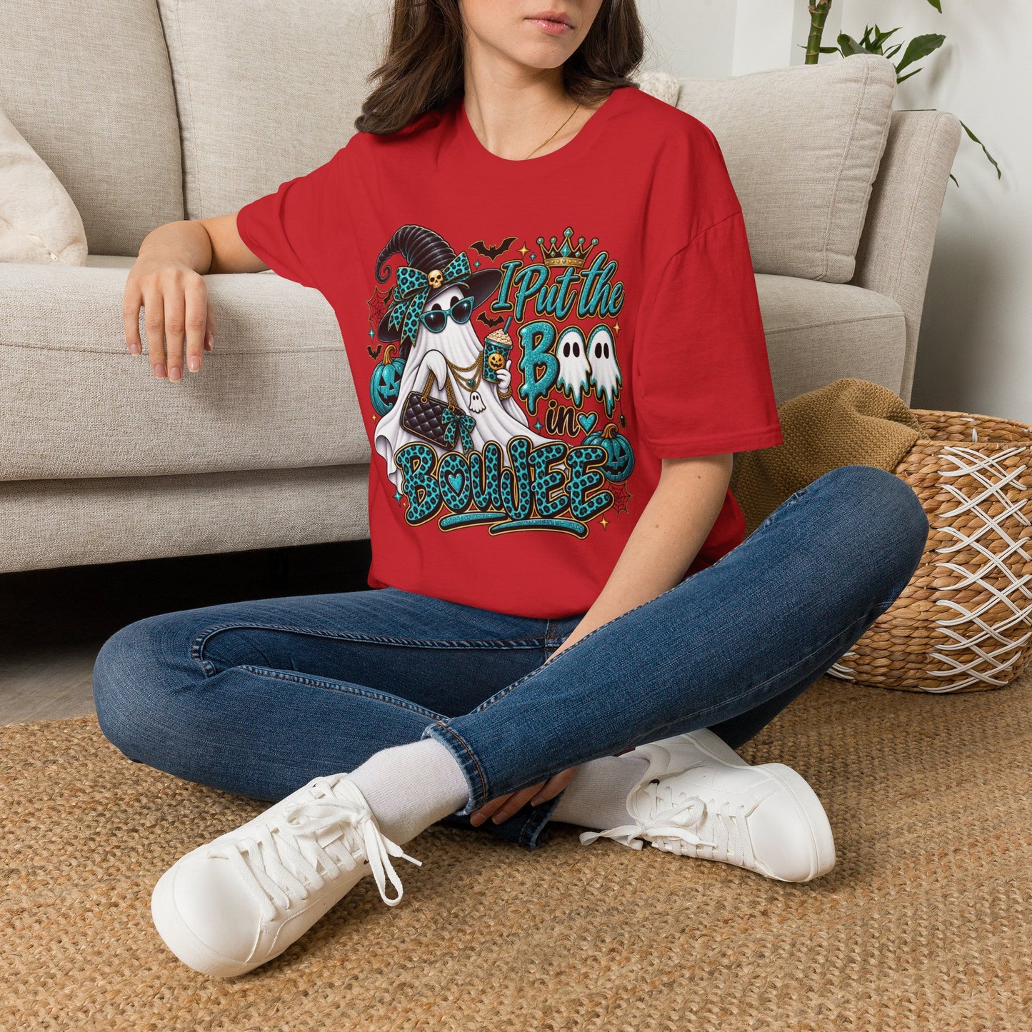 Boo in Boujee Halloween | Glam Ghost Design | Unisex Softstyle T-Shirt