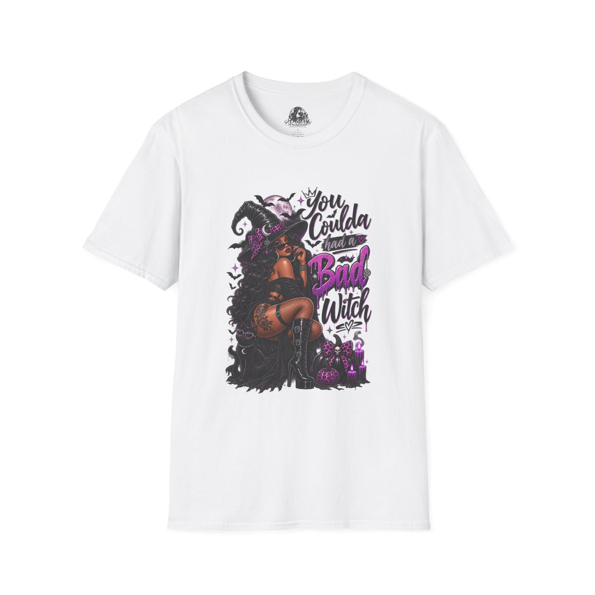 Bad Witch Halloween | Glam Ghost Design | Unisex Softstyle T-Shirt