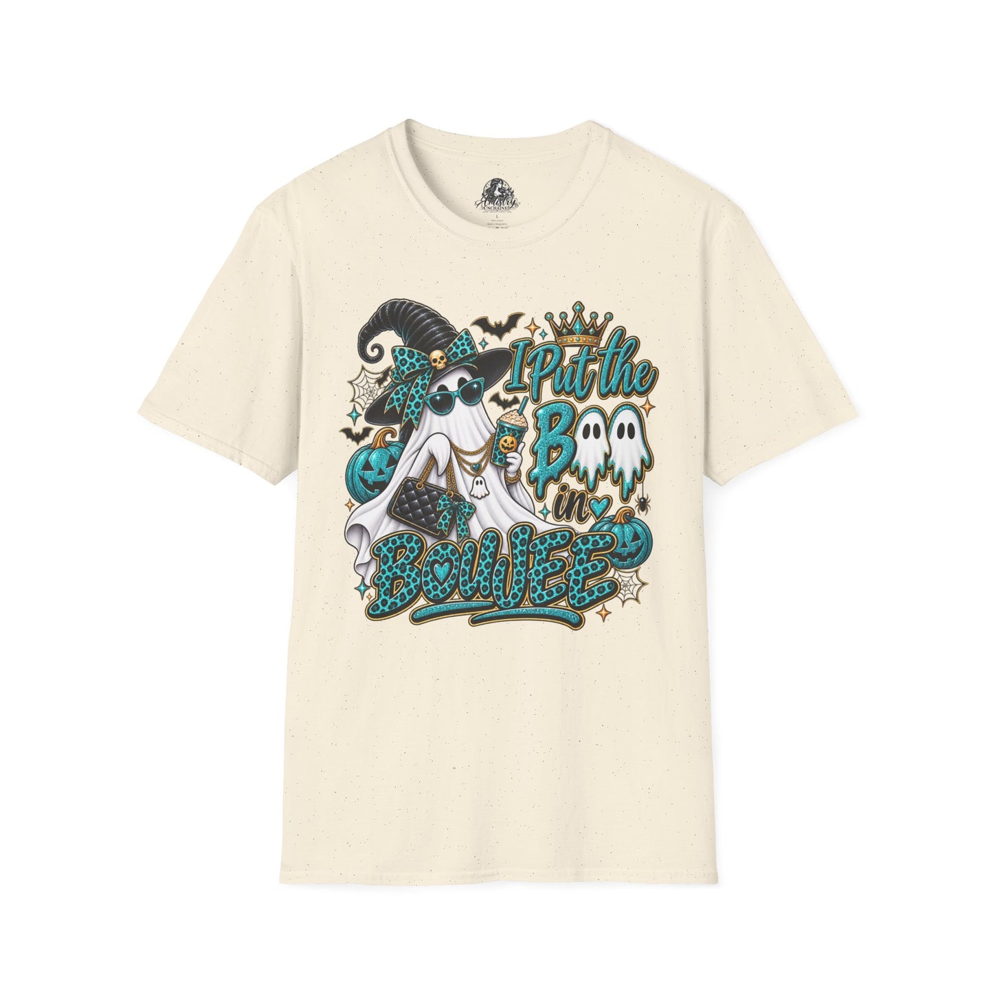 Boo in Boujee Halloween | Glam Ghost Design | Unisex Softstyle T-Shirt